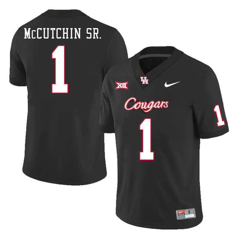 Men #1 Latrell McCutchin Sr. Houston Cougars College Football Jerseys Stitched-Black